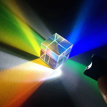 Стъклен куб 15 мм дихроичная призма X-Cube Призми за фотографско разделение на лъча Аксесоари за фотография Красят подаръци сладки светлина Изображение