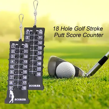Табло с 18 Дупки Брояч точки при натъртвания голф-игрище с 18 дупки на Таблото за голф с брелоком за ключове, наръчник за голф, брояч удари Изображение