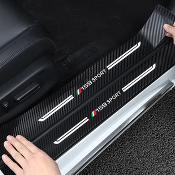 Тампон на прага на колата, защитни етикети на праг от въглеродни влакна за Alfa Romeo 159 Sport Лого, защита на въртене на педалите на вратата на багажника Изображение