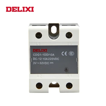 Твердотельное реле DELIXI CDG1 SSR-10DD 25DD 40DD 60DD 80DD 3-32 vdc до 12-220 В dc SSR еднофазно управление на постоянен ток в Постоянен ток, без контакт Изображение