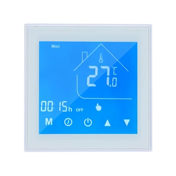Термостат температурен Регулатор LCD дисплей, с възможност за програмиране на седмица за воден/газов котел за домакинство Изображение