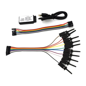 Тест скоба-куката Логически анализатор Тест папка за свързване на кабели Кабел за USB 24M 8CH Изображение