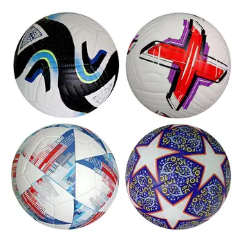 Футболна топка Размер 5 Футболен Симулатор Топката Здрав Тренировъчен топка от изкуствена кожа за игри състезания Детски подаръци Изображение