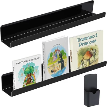 3 бр./компл., магнитна bookshelf за дъски, за многократна употреба на Държач за книги с контейнер за писалки, Рафт за показване на книги в класна стая, офис Изображение