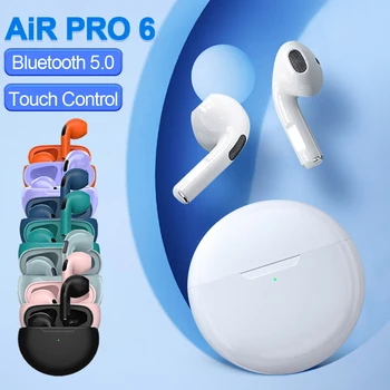 Air Pro6 Tws Smart Touch Control Безжични Слушалки Bluetooth 5.2 Слушалки-Шушулки Спортни Слушалки Музикални Слушалки за Всички Смартфони Изображение