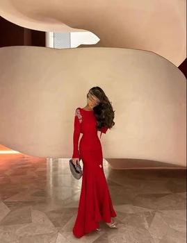 AsaNagi, Червени вечерни рокли без презрамки с отворен гръб, Дължина до пода, Русалка, Секси вечерна рокля 2023 vestidos de феста Изображение