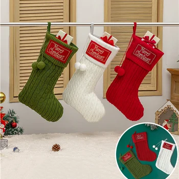 Crochet Коледни Чорапи Украса Коледен Подаръчен пакет Украса на Камината Чорапи на Дядо Лосове Коледни Сладки Подаръци пакети Изображение