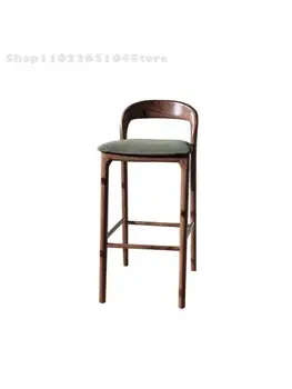 Бар стол с Модерен Прост Бар стол от масивно Дърво Бар стол от черен орех стол Бар на рецепцията на Висок стол за ползване Изображение