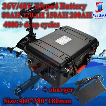 водоустойчив 48V 120Ah 200Ah 36V 150AH 80Ah lifepo4 литиева батерия BMS за 5000 W Скутер количката триколка + зарядно устройство 10А Изображение