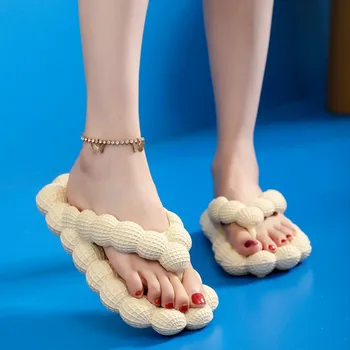 Дамски улични сандали, домашни отношение на дебела подметка, чехли със защита от подхлъзване и фекалиите Изображение