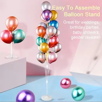 Декорация на партита Поставка за балони Стабилна основа Поставка за балони, Комплект за къпане на бебе, Сватба, рожден Ден Лесен монтаж Дисплей Изображение