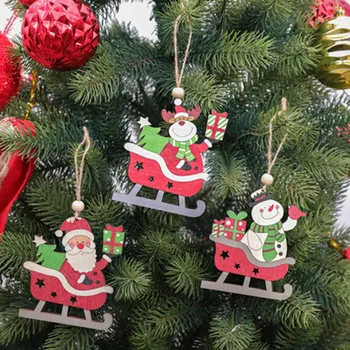 дърво висулка Изкуството на Празника на Персонални Декорации 2023 Коледа Коледни Дървени Орнаменти Виси Открит Мъниста Изображение