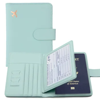 Корици за паспорти от Изкуствена Кожа За Мъже и Жени, притежател на паспорт за пътуване, джоб за кредитни карти, Защитен калъф за дамска чанта за Носене Изображение