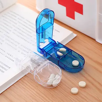 Медицински Нож За Хапчета Кутия За Съхранение Таблетки Ивица На Лекарства Нож За Хапчета Разделител Пластмасов Калъф За Съхранение На Медицински Таблетки Медицински Калъф Изображение