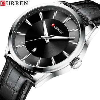 Мъжки кварцов часовник CURREN с кожена каишка, мъжки ръчен часовник, Най-луксозна марка, бизнес мъжки часовник Reloj Hombres Изображение