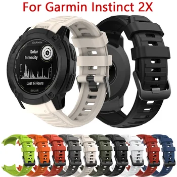 Официален оригиналната каишка Quickfit за Garmin Instinct, 2X силиконов каучук, smart-часовници, гривни, Разменени гривна, Спортен каишка за часовник Изображение