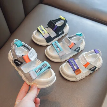 сандали за момчета и момичета Ежедневни сандали 2023 Лято Корейски новост Princess Спортна Детски обувки Студентски Плажни маратонки с мека подметка Изображение