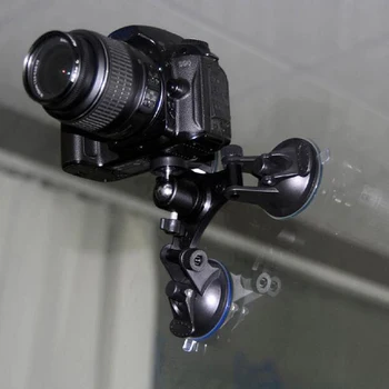 Скоба за стабилизация с тройно вендузата Кола за slr камери GoPro Hero Osmo Action Holder Категория Аксесоари за фотоапарати Изображение