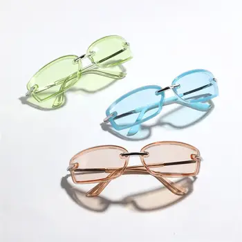 Слънчеви очила Y2K Wrap Around за жени и мъже, Слънчеви очила в стил пънк 2000-Те, Слънчеви Очила с Ярки Цветове, на Точки Нюанси UV400 Eyewear Изображение