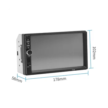 Универсален 7-инчов автомобилен радиомагнитофон 2 Din със сензорен екран, Стерео MP5 Bluetooth Мултимедиен плейър с камера 7018B Изображение